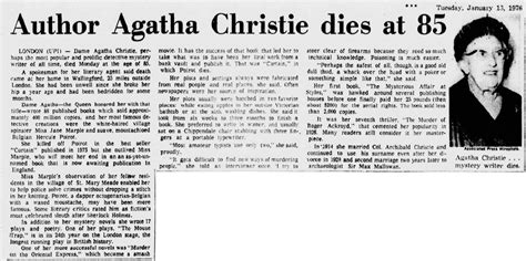 agatha christie obituary